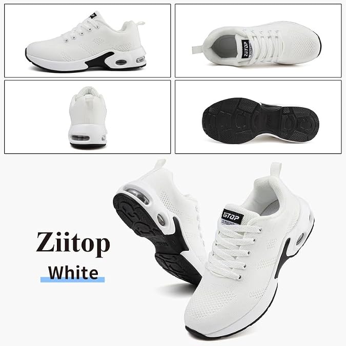 Womens Trainers Running Shoes Air Cushion Arch Support Sneakers Platform Trainers Ladies Walking Shoes Mesh Breathable Lightweight Sport Sneakers Outdoor Gym Athletic Tennis Jogging