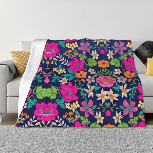 Couverture flanelle douce à fleurs le plaid idéal pour canapé et camping