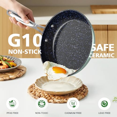 Image of Nuwave 3-Piece 8 inch, 10 inch, 12 inch Forged Lightweight Frying Pan Set
