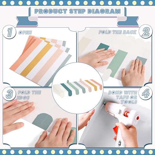 Image of Boao 4 Pcs 3D Cardboard Awning Decor,Morandi Color,Boho Style | Paper Awning, Circus Carnival Theme, For Bulletin Board, Lemonade Stand, Bakery & Ice Cream Truck, Wall Window Backdrop