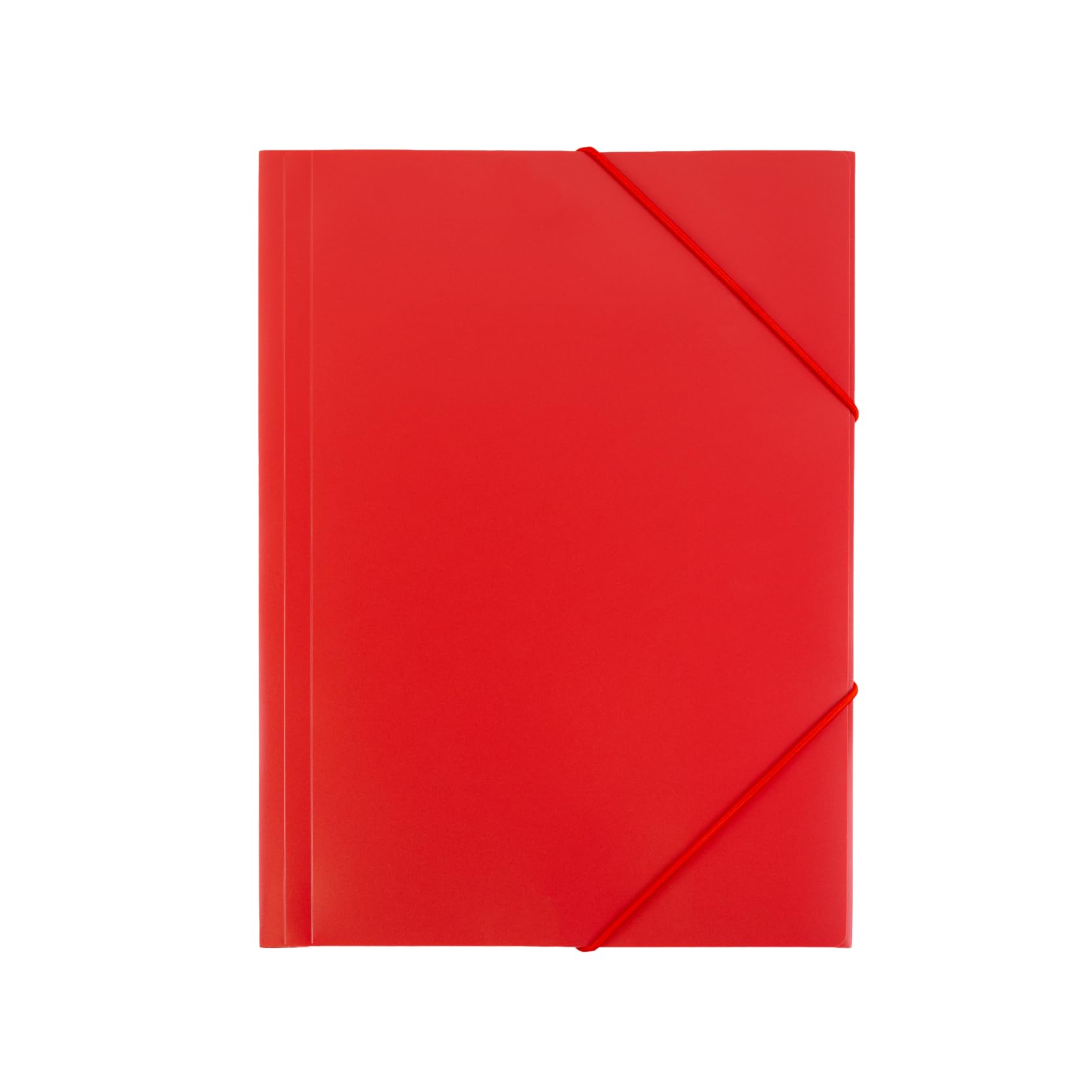 RAYLU PAPER - A4 Folder with Elastic Bands and Flaps, Storage Folders for Documents, Office and School, Made with 100% Recyclable Polypropylene (A5, Red)