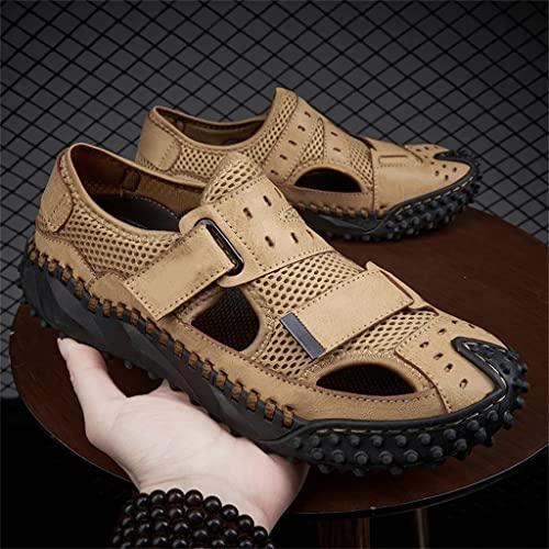Mens Sandals Leather Outdoor Beach Hiking Climbing Fishing Breathable Casual Soft Hiking Comfortable(47)2