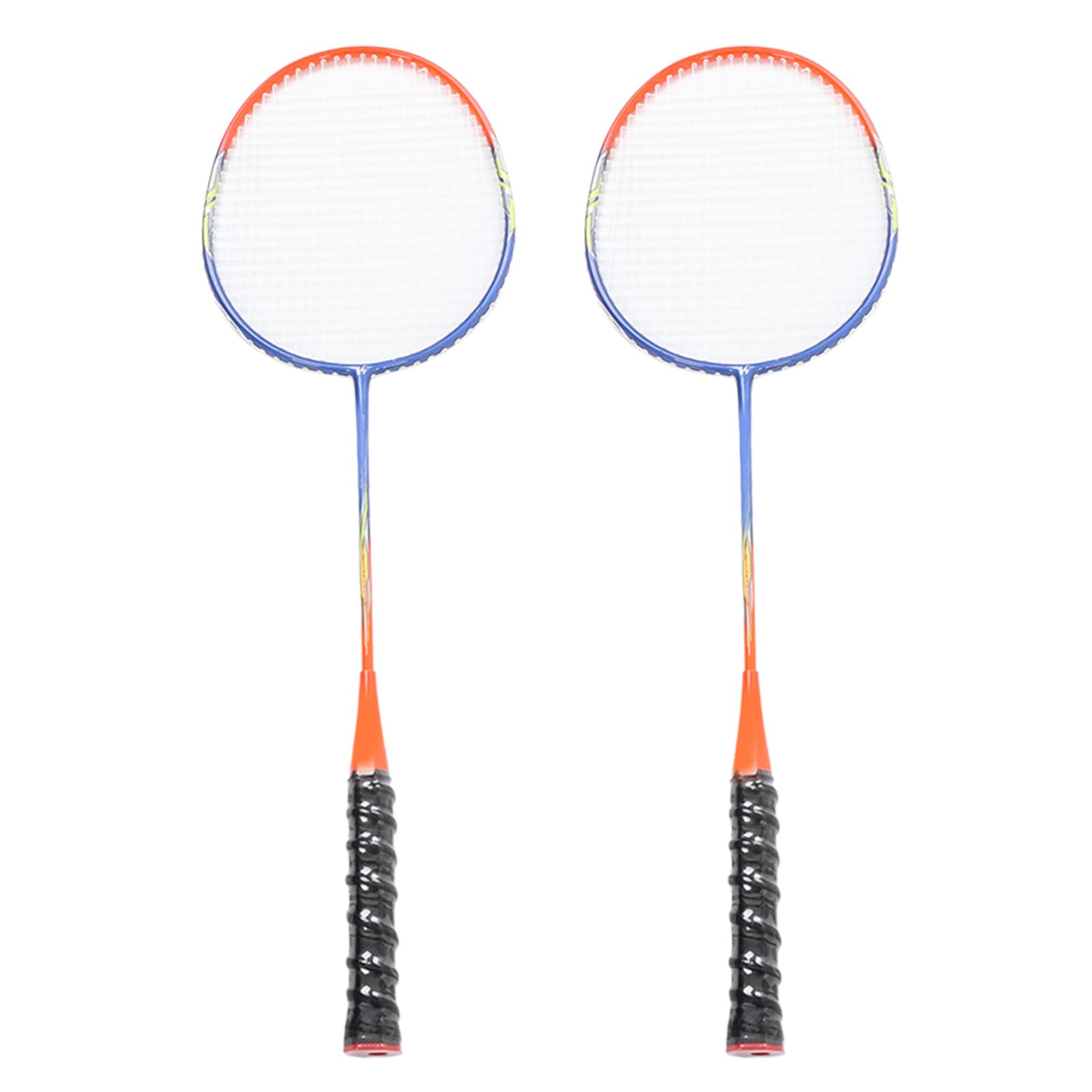 Set di Racchette da Badminton, 2 Racchette in Ferrolega Leggera in un Unico Pezzo per Principianti e Professionisti, Arancione, Portatile 26,0 Pollici