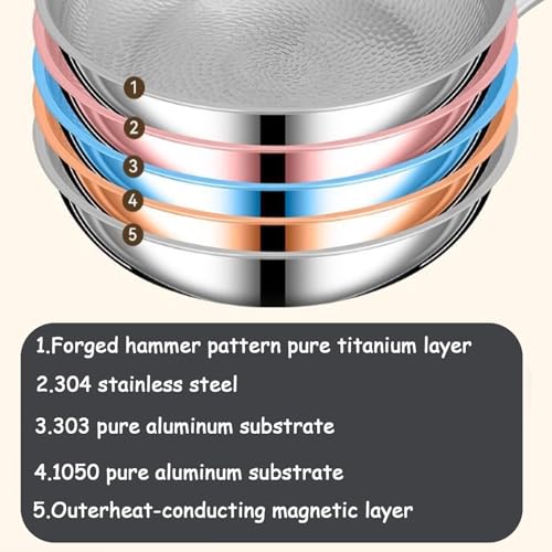 Wok rectangular Titanio resistente sin recubrimiento 11.02 pulg miniatura 4