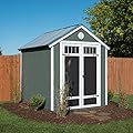 Handy Home Products Garden Shed 6x8 Do-it-Yourself Wooden Storage Shed with Metal Roof
