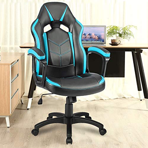 Preisvergleich Produktbild Merax Gaming Stuhl Bürostuhl Schreibtischstuhl Drehstuhl Ergonomisches Chefsessel (Blau)