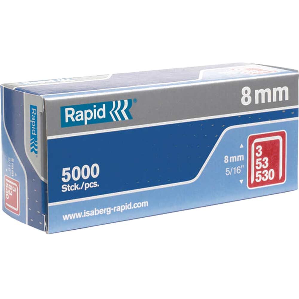 Rapid 53 Series 8mm Galvanised Staples (Pack 5000) RPD538B5000