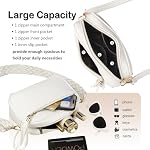 Kememo Faux Leather Crossbody Bag for Women, Small Shoulder Bags Camera CrossBody purse Handbags with Wide Strap for Travel