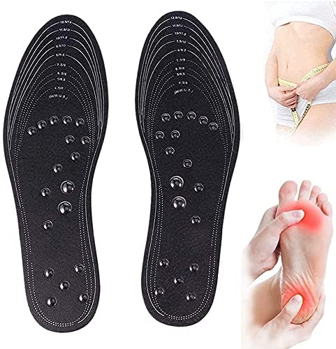 WEYIMVTO Plantillas magnéticas de Masaje Almohadilla de Masaje de acupuntura for Zapatos, for estimular la circulación sanguínea, Bajar de Peso y relajar los pies.(2 Pair)