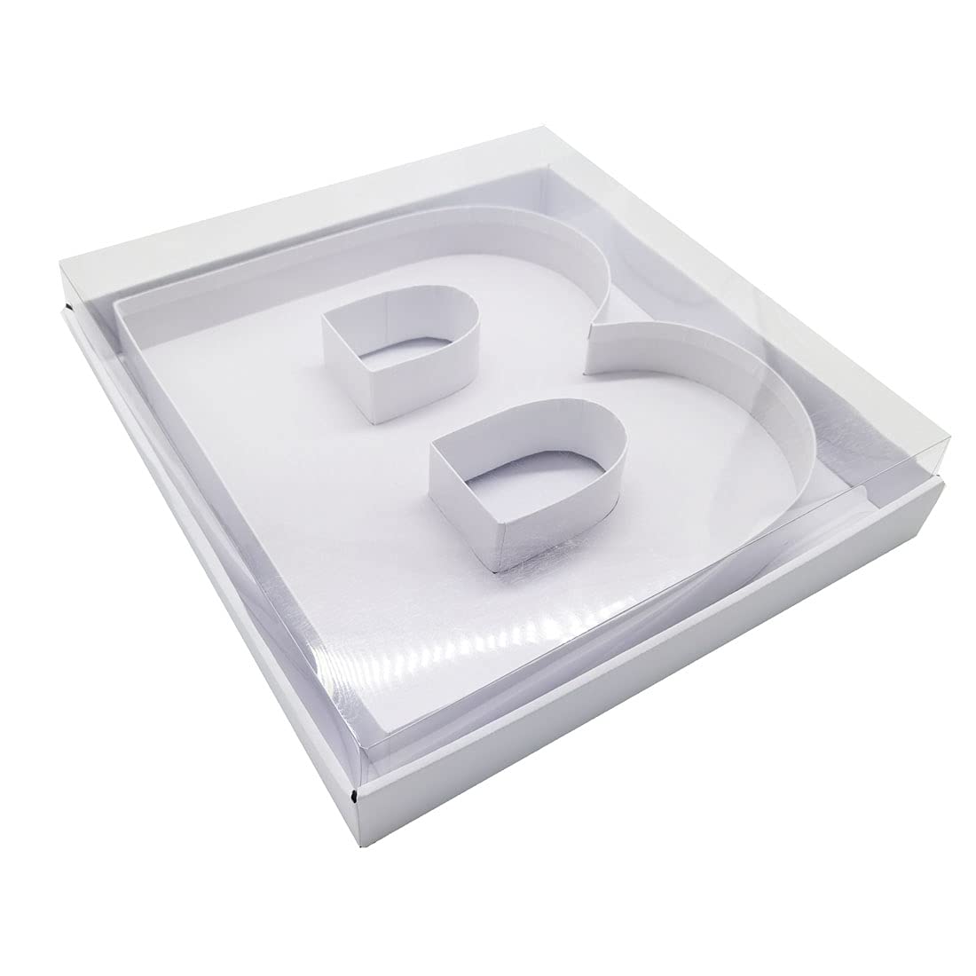 WENPACK Scatola Lettera In Cartone 30,5 Cm Con Coperchio Trasparente - Riempibile Per Dolci, Fiori, Cioccolatini, Pasqualini, Ideale Per Regali Personalizzati