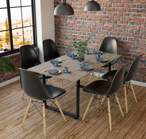 El Mejor Listado de Comedor 6 Sillas los más recomendados. 47 CASA FERRO Elegante Comedor con 6 sillas. Moderno Minimalista Industrial. Ideal para Comedor, Sala de Juntas, Escritorio Fabricado en México. Envío Gratis! (Nogal Abismo + 6...