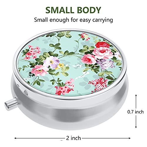Image of Nipichsha Pill Box, Small Pill Case for Purse & Pocket, Cute Travel Medicine Organizer, Portable Medicine Container Holder to Hold Vitamins, Medication, Fish Oil & Supplement, Graceful Peony | Cute Travel Medicine Organizer, Portable Medicine Container Holder to Hold Vitamins, Medication, Fish Oil & Supplement