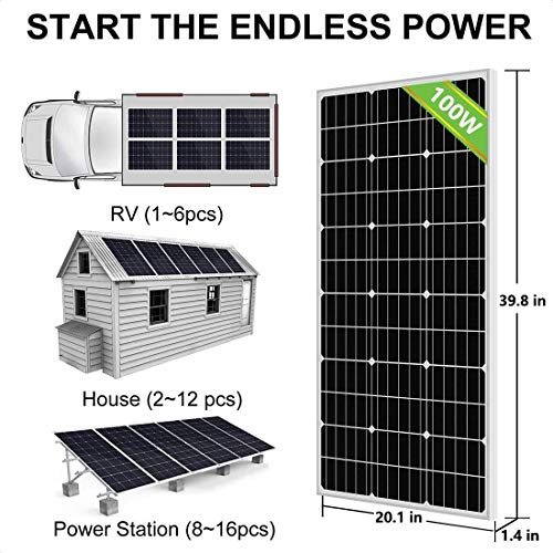 ECO-WORTHY 100 Watt Solar Panel RV Boat Kit with 1000W Off Grid Power Inverter for 12 Volt Battery System