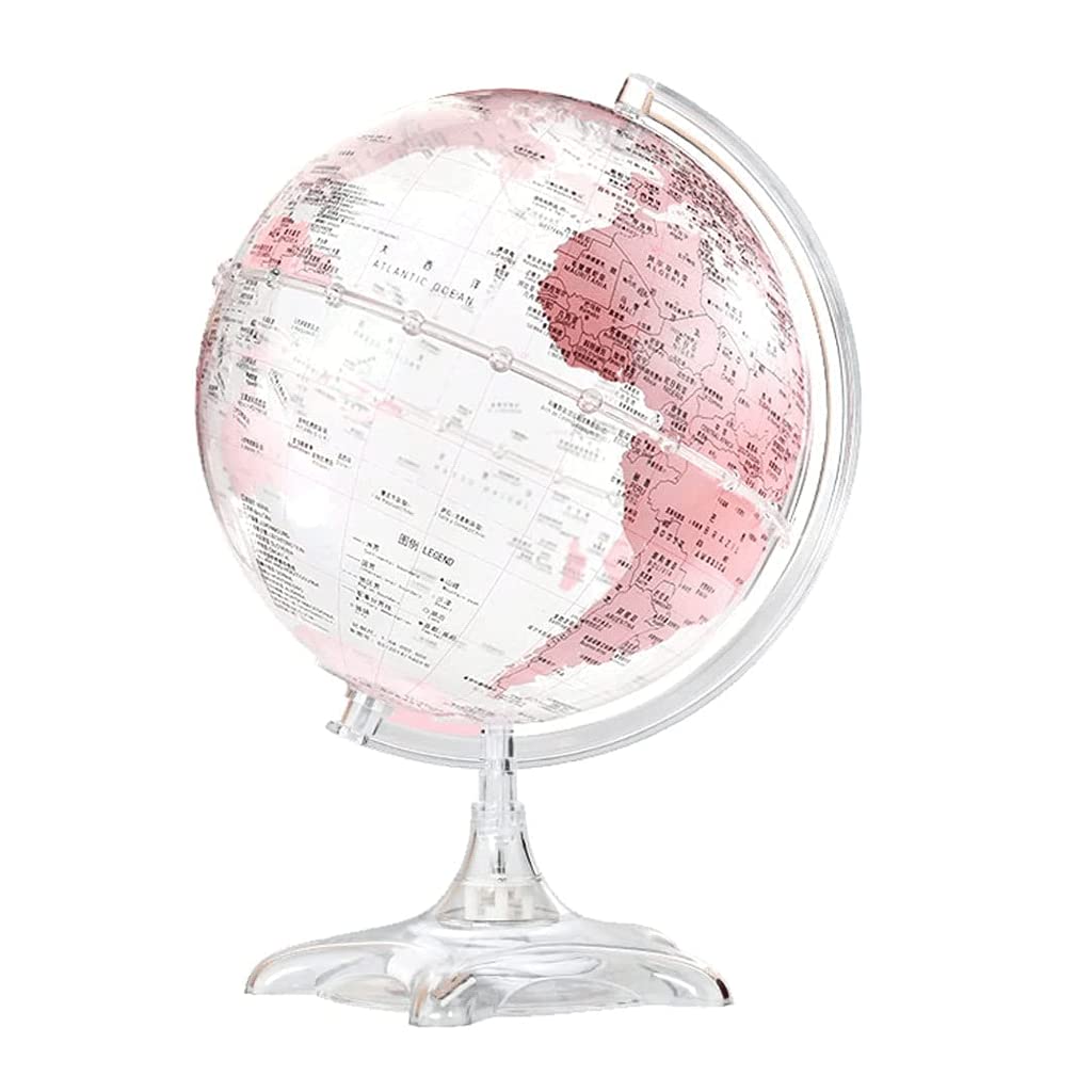 KRXSOBNV Globe, 8.5 Inch Ar Automatic 360° Rotating Globe with World Map Educational Clear Text Marking(H)