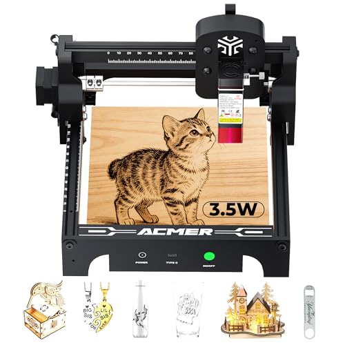 ACMER S1 Laser Engraver 3500mW, Compact Desktop Engraving & Cutting...