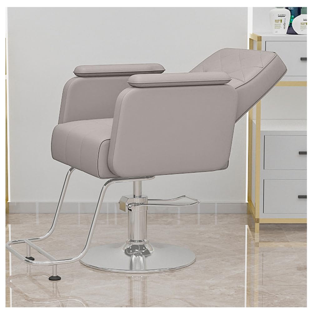OZBMA Professional Hydraulic Barber Chair Classic Reclining Hairdressing with Adjustable Height 360° Swivel Ideal for Salon Spa & Tattoo Shop Gray