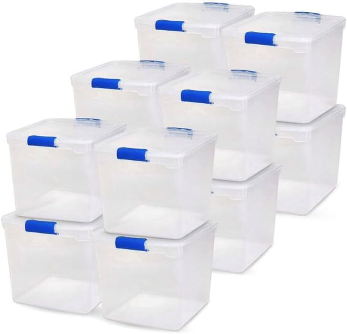 31 Quart Clear Plastic Stackable Storage Containers (12-Pack) EE67347