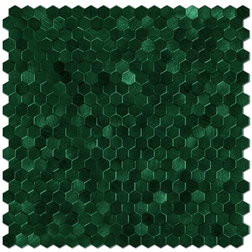 STICKGOO Emerald Green Metal Mosaic