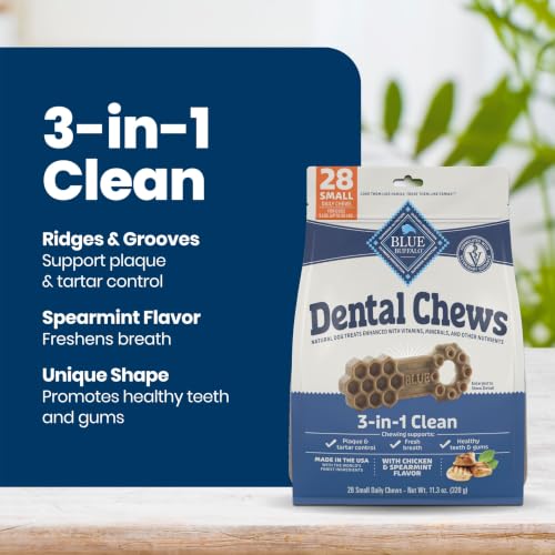 Blue Buffalo Chicken & Spearmint Small Dental Chews, 11.3 oz, 28 ct - image 2