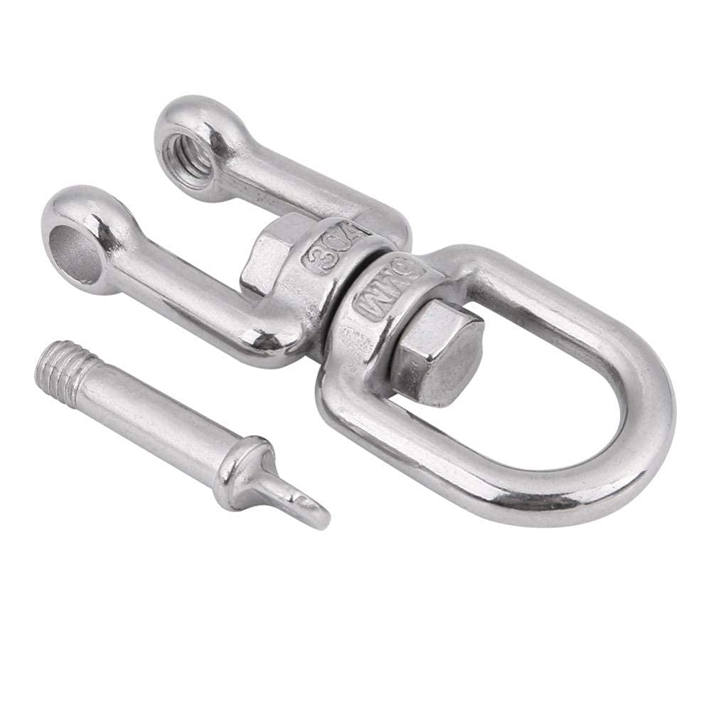 KIMISS Heavy Duty 304 Anello girevole in acciaio inossidabile con anello rotante(6mm)=steel swivel carabiner