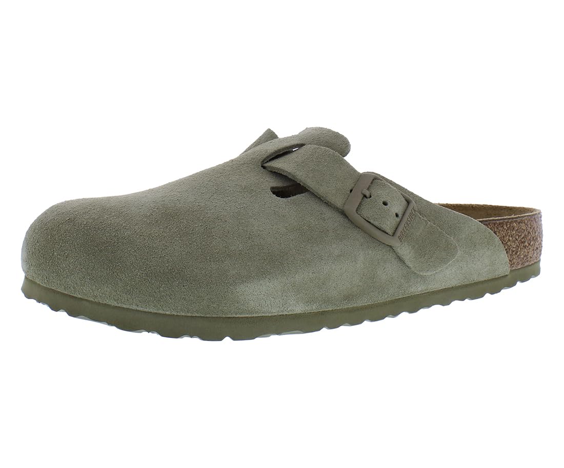 Birkenstock, Men's, Boston Clog - Suede, Faded Khaki, Mens 8-8.5, Medium
