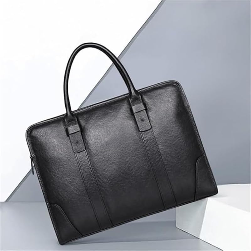 Nordic Men's Business Bag Large Capacity Handbag Casual Cowhide Men's Briefcase for Office Commute2