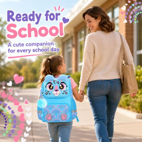Image of KLFVB 3PCS Backpack for Girls and Boys, 15 inch Unicorn Dinosaur Bookbag with Lunch Box, Kids Preschool School bag