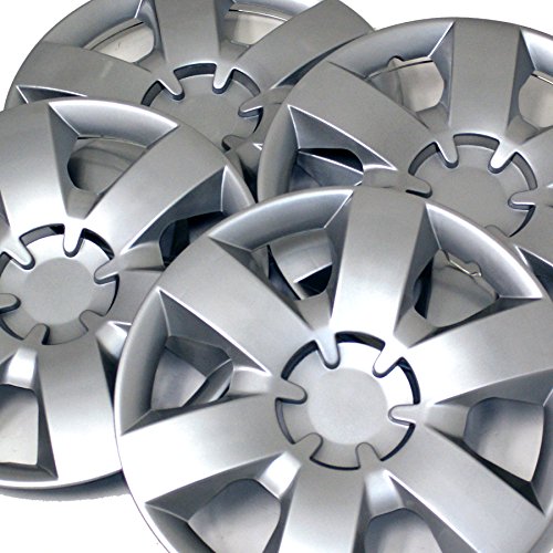 Image of WC3-14-226-S - Pack of 4 Hubcaps - 14-Inches | Silver | Style 226 Style Snap-On (Pop-On) Type Metallic Silver Wheel Covers Hub-caps