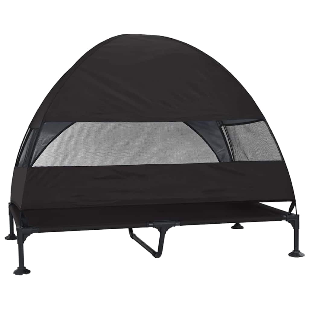Generico Letto per Cani Elevato Nero 127 x 81 x 108 cm Tessuto e Acciaio,Articoli per Animali,Animali Domestici - Articoli,Articoli per Cani,Lettini per cani-42008221