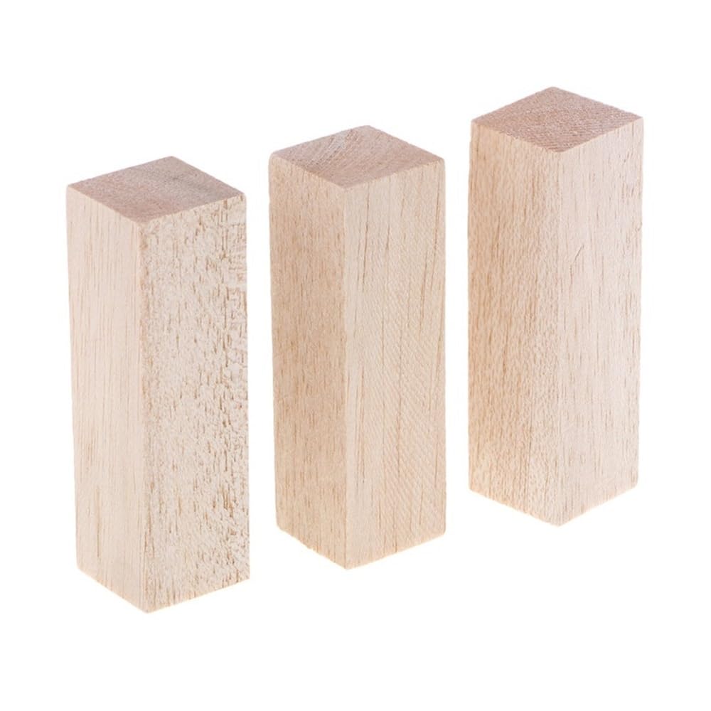 Drewniane patyczki do majsterkowania, 5 szt. kwadratowych patyczków drewnianych, naturalnych, niedokończonych, 50 – 200 x 30 mm x 30 mm (130 x 30 x 30 mm)