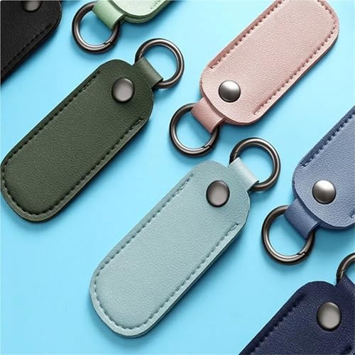 Fundas protectoras de cuero para USB y pendrive en azul océano pack de 10 unidades 3