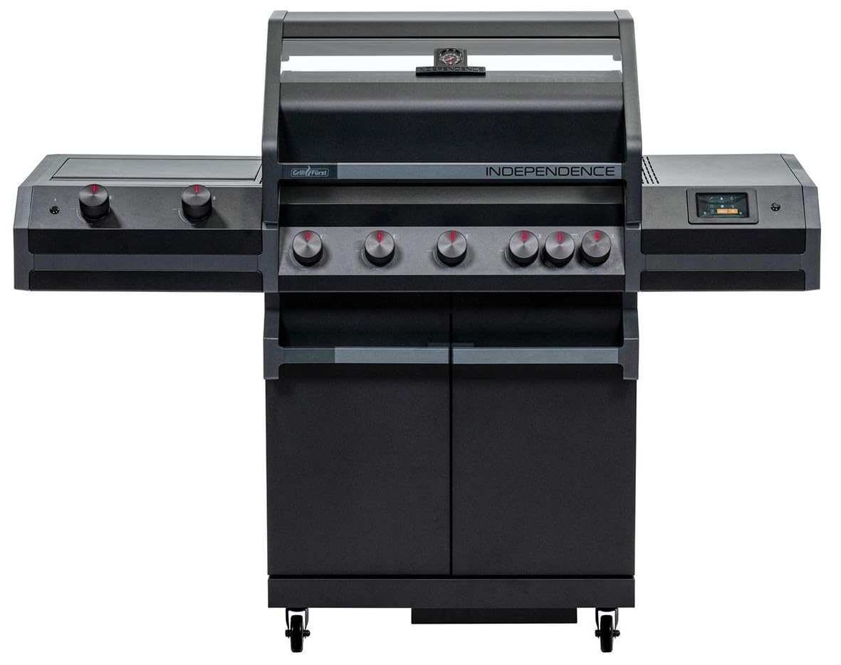 Grillfürst Independence P530G Smart Grill - mit WLAN-Modul, XXL Infrarotbrenner, Heckbrenner und Gusseisenrosten