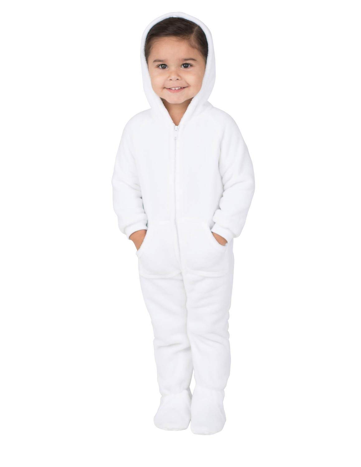Footed Pajamas - In The Clouds Infant Hoodie Chenille One Piece - Infant - XLarge (Fits 12-18mos.) White