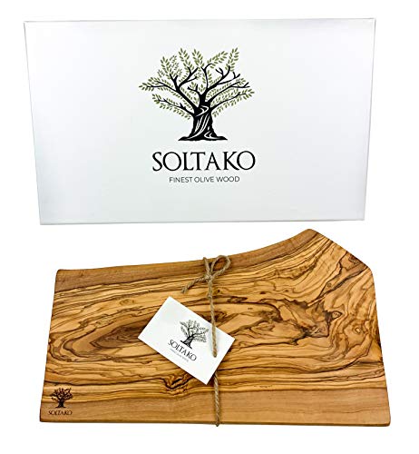 Tagliere Legno Ulivo In Taglio Naturale Con Naturale Rand - 35cm
