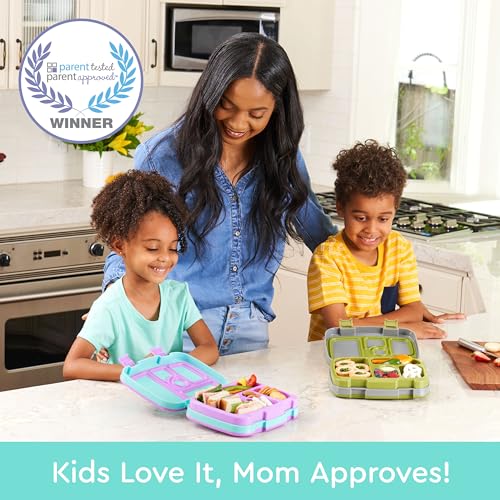 Image of Bentgo Kids Prints Leak-Proof, 5-Compartment Bento-Style Kids Lunch Box - Ideal Portion Sizes for Ages 3-7, Durable, Drop-Proof, Dishwasher Safe, & PFAS & BPA-Free Materials (Mermaid Scales)