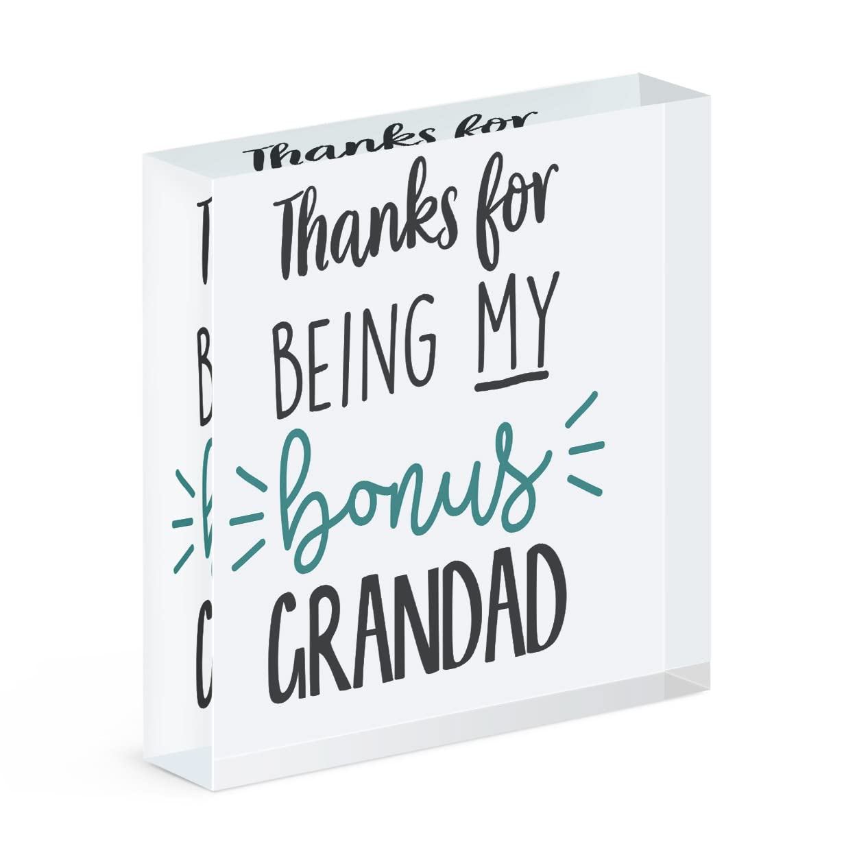 Merci pour être mon Bonus Papy bloc acrylique Gift Base cadeau idéal pour fête des grands-pères