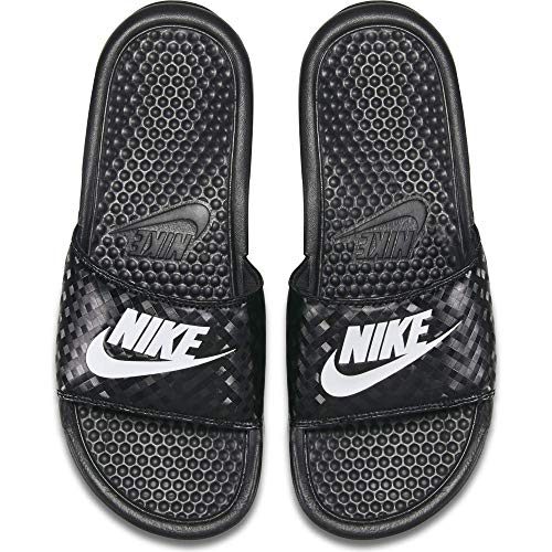 Nike Women's Benassi Just Do It. Slide Sandal, Comfortable and Cushioned Slides for Women, Black/White, 142