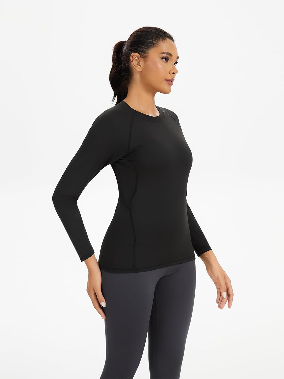 5 Pack Women's Compression Shirts Long Sleeve Workout Tops Dry Fit Athletic Baselayer Running Yoga Gym T-Shirt - Image 6