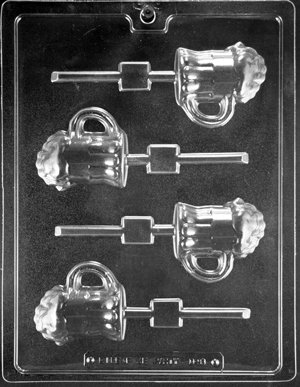 D098 Beer Mug Lolly Chocolate Candy Soap Mold by Grandmama's Goodies with Grandmama's Goodies Brand Exclusive Molding Instructions