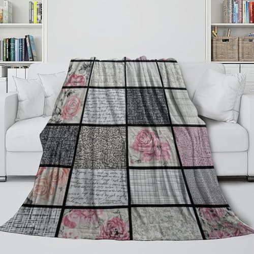 Plaid literie vintage doux et grand jeté de canapé imprimé 3D