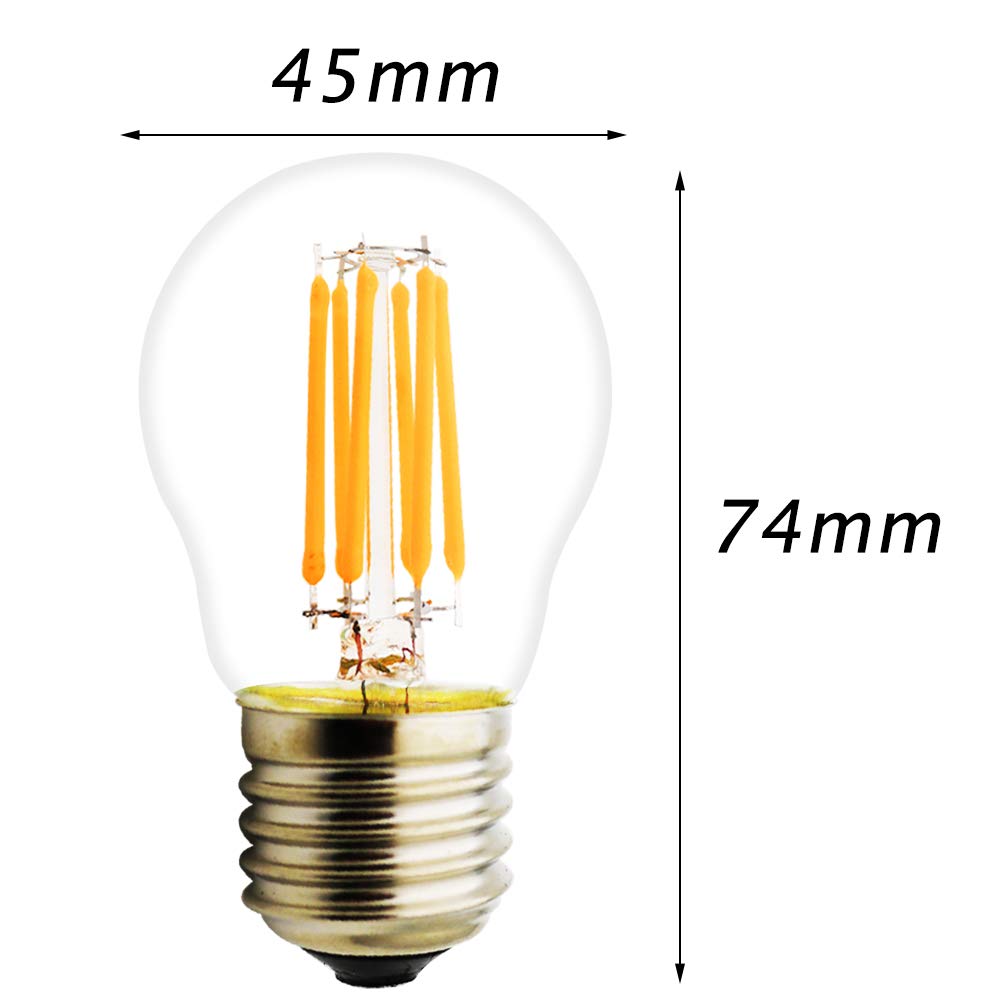 G45 E27 LED Vintage Lampe, LED 6W (50W Equivalent), 450LM, Nicht Dimmbar 2700K Warmweiß, 360° Abstrahlwinkel, AC 220V, 20 Stück