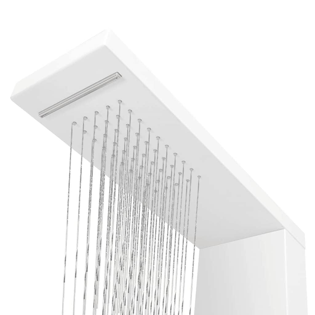 Sistema di pannelli doccia in alluminio bianco opaco, 15 x 47 x 130 cm, con 4 modalità di pioggia, cascata, massaggio e soffione doccia, ugelli in silicone contro il calcare