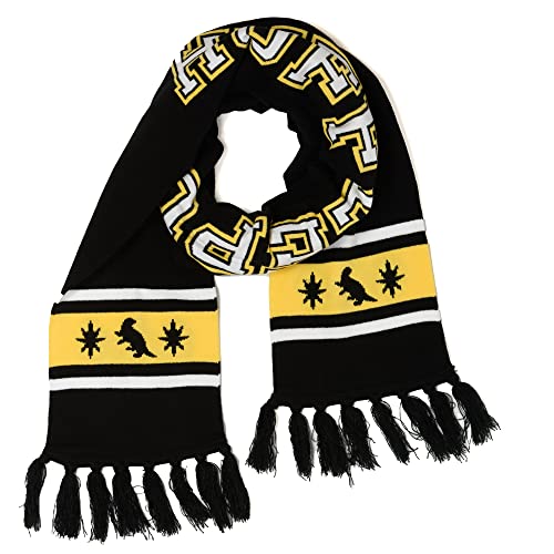 Harry Potter Wizarding World Gryffindor, Slytherin, Ravenclaw, Hufflepuff House Knit Scarf & Cuff Beanie Set, One Size (HUFFLEPUFF)3