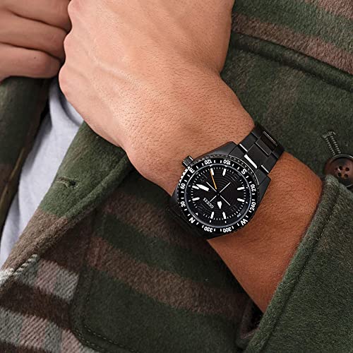 GUESS Stainless Steel Analog Black Dial Men's Watch-Gw0327G2, Band Color-Black - Image 5