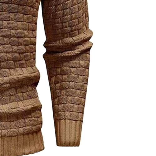 Mens Ribbed Edge Shawl Pullover Cable Knit Button Sweaters Tops Twist Long Sleeve Textured Sweaters4