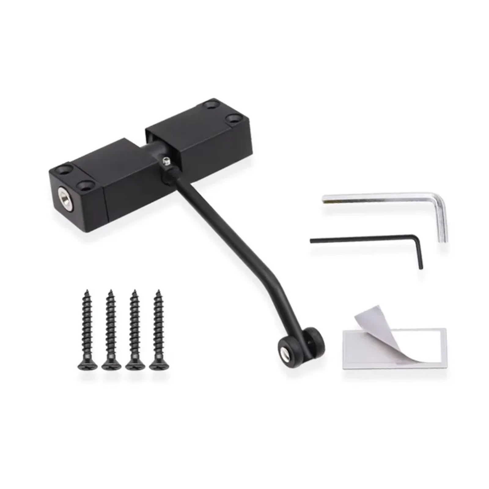 Aluminum Alloy Door Closer Hinge Mounted Self-Closing Spring Door Closer(Black)