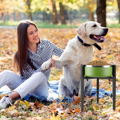 Hundenapfständer Höhenverstellbar, Hundenapf Erhöht, Erhöhter Hundenapfständer Metall Fressnapf Hund Erhöht Für Grosse Mittelgroße Kleine Hunde, Höhe Und Breite Sind Verstellbar, Schwarz (Nur Ständer)