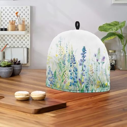 Image of Tea Pot Cover Tea Pots Cosy Insulated Tea Cozies Home Kitchen Decoration Teapot Dust Cover Warming Tea Kettle Quilt Creative Gifts for Women Wife Mom, Blue Green Floral