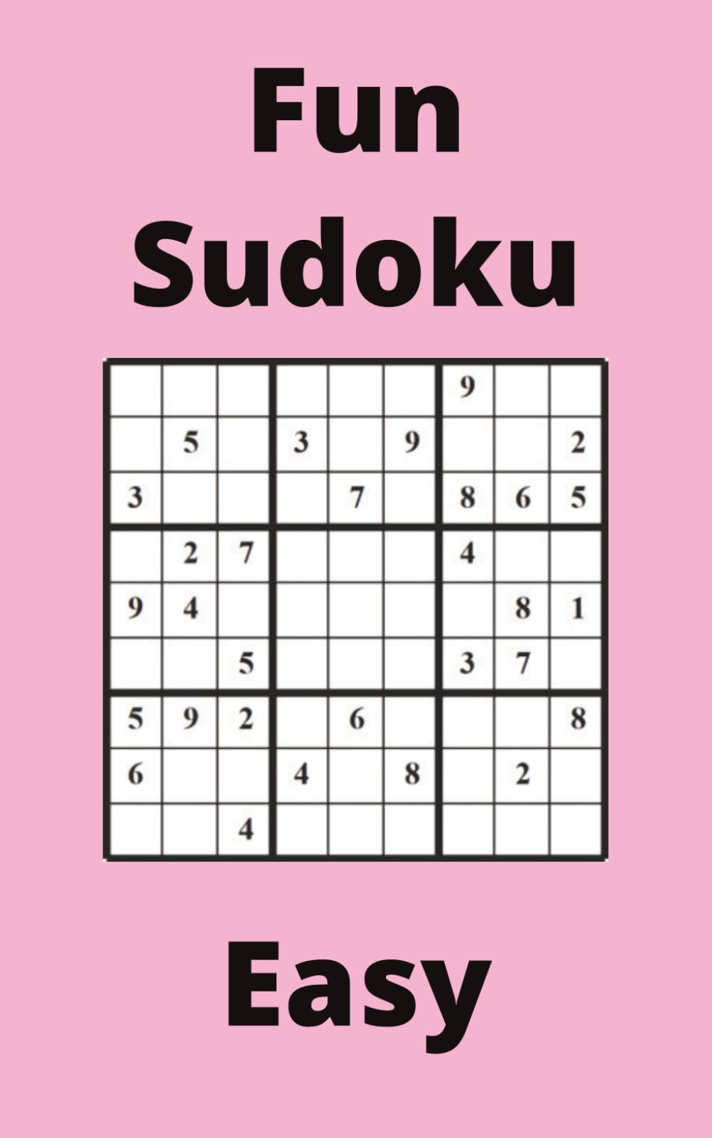 Pink Fun Sudoku Book, 9x9 Puzzles, 300 Pages, 5x8, Easy