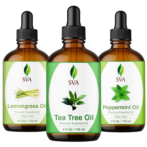 Aceites SVA Té Árbol, Hierba Limón y Menta 4 oz Combo